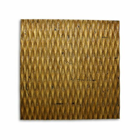 DECORACION 36 x 36 in. Metallic Ridge Gold Wall Art DE3086694